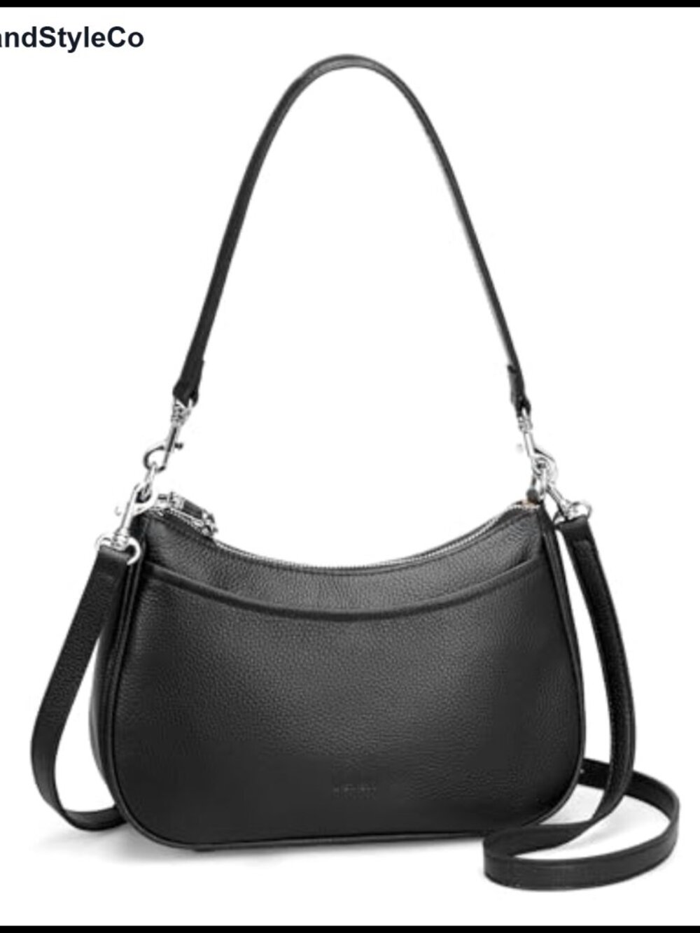 Genuine Leather Anti Theft Crossbody Hobo Bag with Lock Zipper 2 Straps